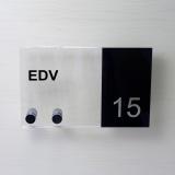Türschild klar "EDV" mit Wunschnummer 10x16cm